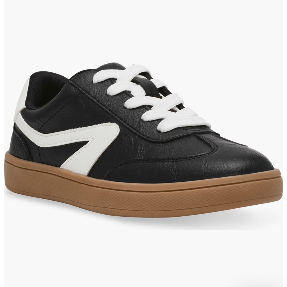 EUC Dolce Vita Kids Size 1 Zipper leather Sneaker Unisex black white